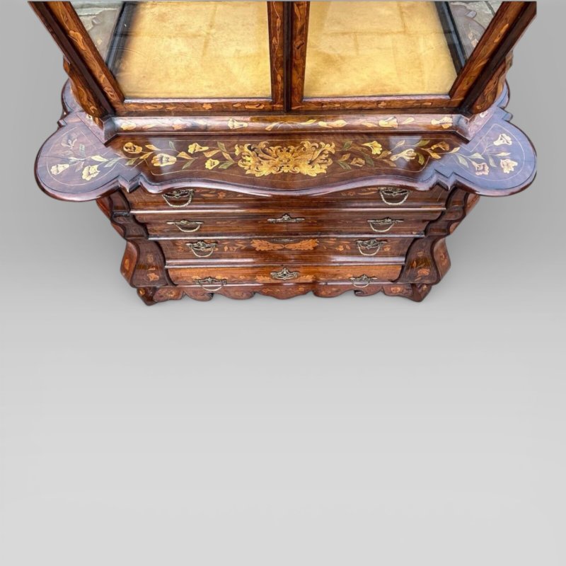 Edwards & Roberts Dutch Marquetry Display Cabinet On Chest - Image 4